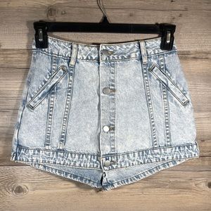 Button Up Denim Skort